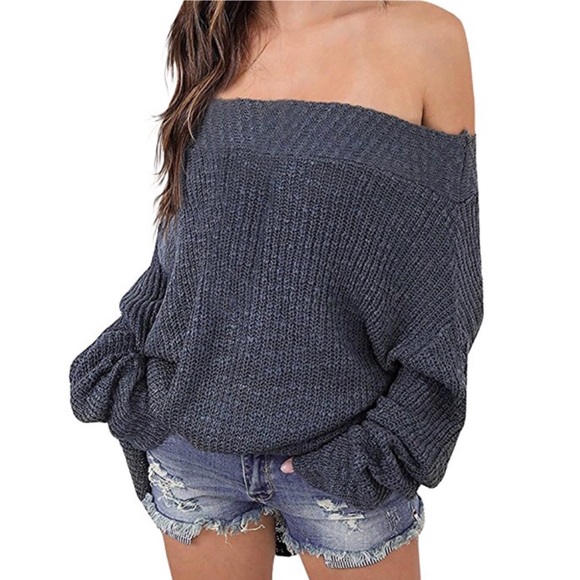 ✨LAST 1✨🆕Kekoa Grey Off Shoulder Sweater - Picture 3 of 3